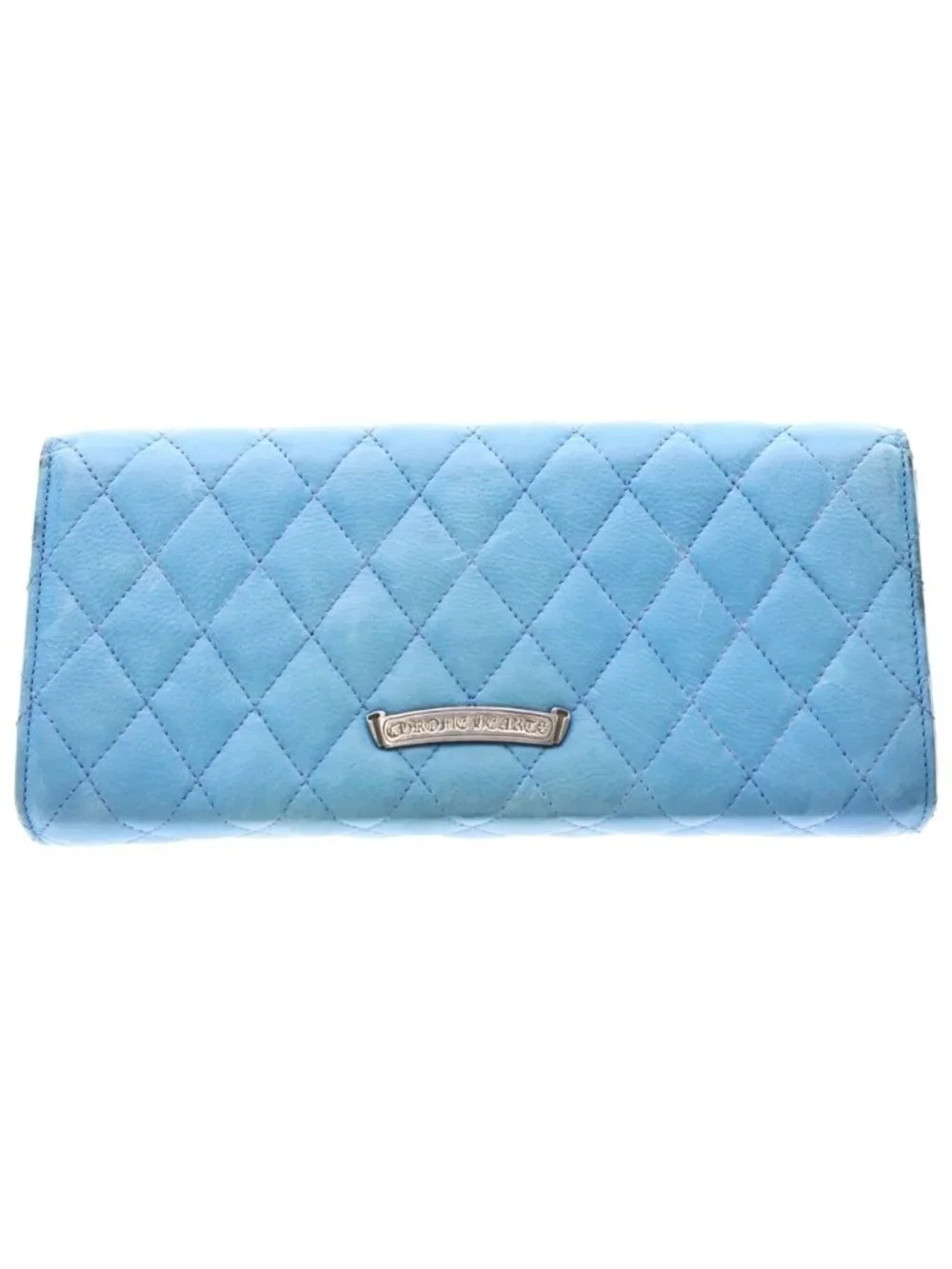 Chrome Hearts Dinner LG CH Cross Leather Clutch with Cloth